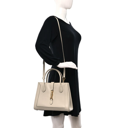 Gucci Boarded Plutone Calfskin Medium Jackie 1961 Tote Mystic White 2 of 9