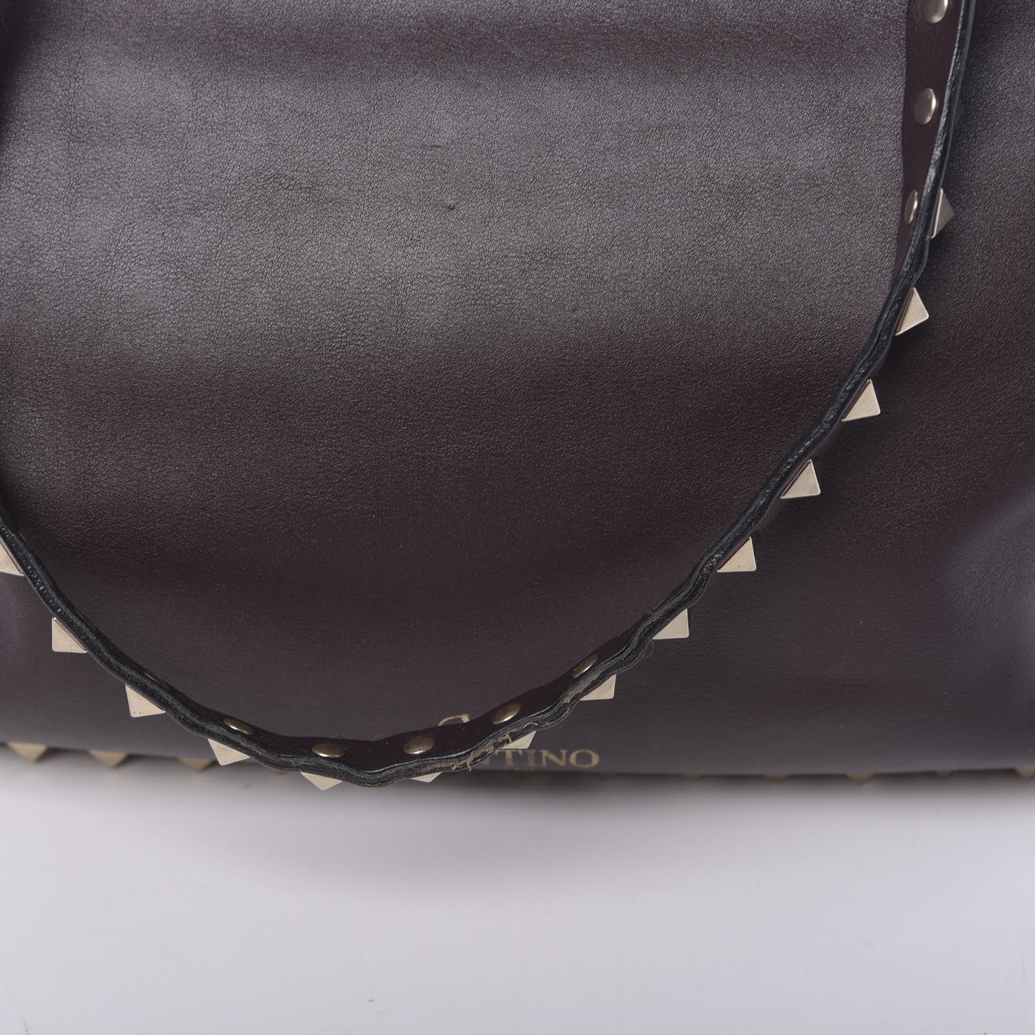 Valentino Garavani Vitello Small Rockstud Tote Griotte 8 of 14