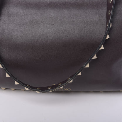 Valentino Garavani Vitello Small Rockstud Tote Griotte 8 of 14