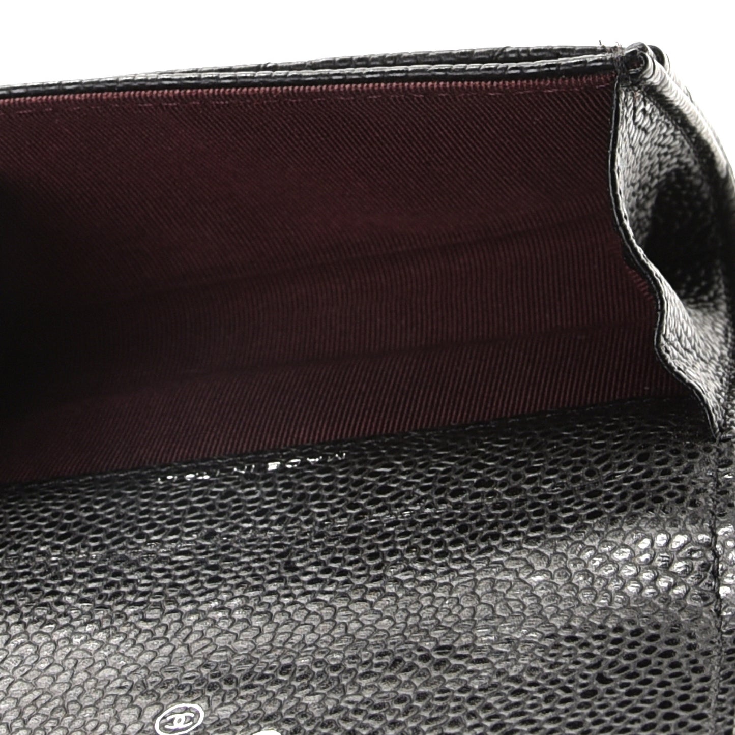 Caviar Quilted Flap Card Holder Black