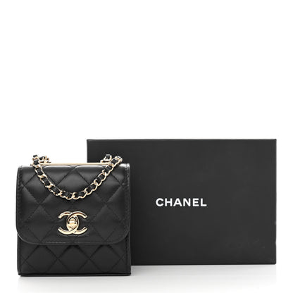 Chanel Lambskin Quilted Mini Trendy CC Chain Wallet Black 11 of 11