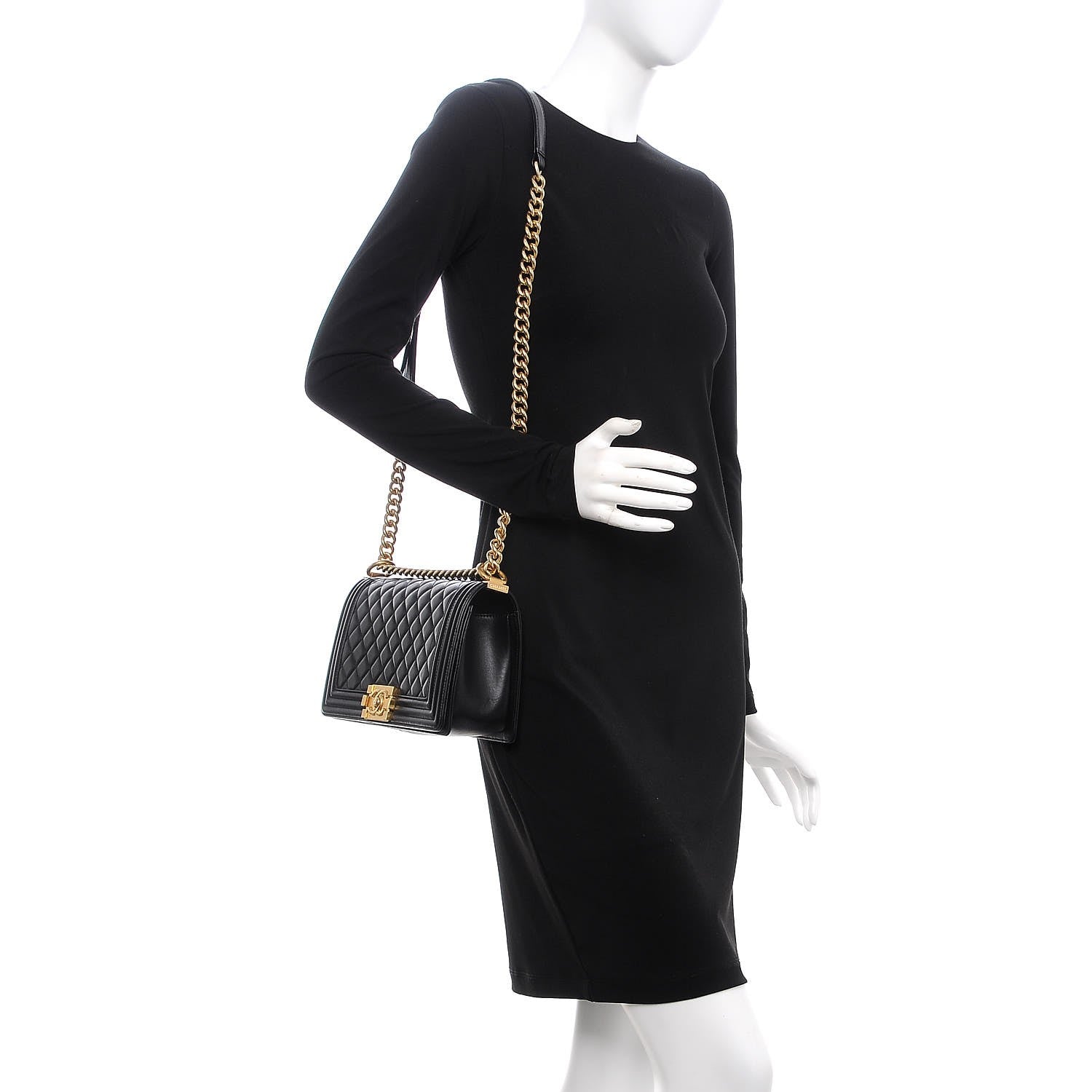 Chanel Lambskin Quilted Medium Boy Flap Black 2 of 14