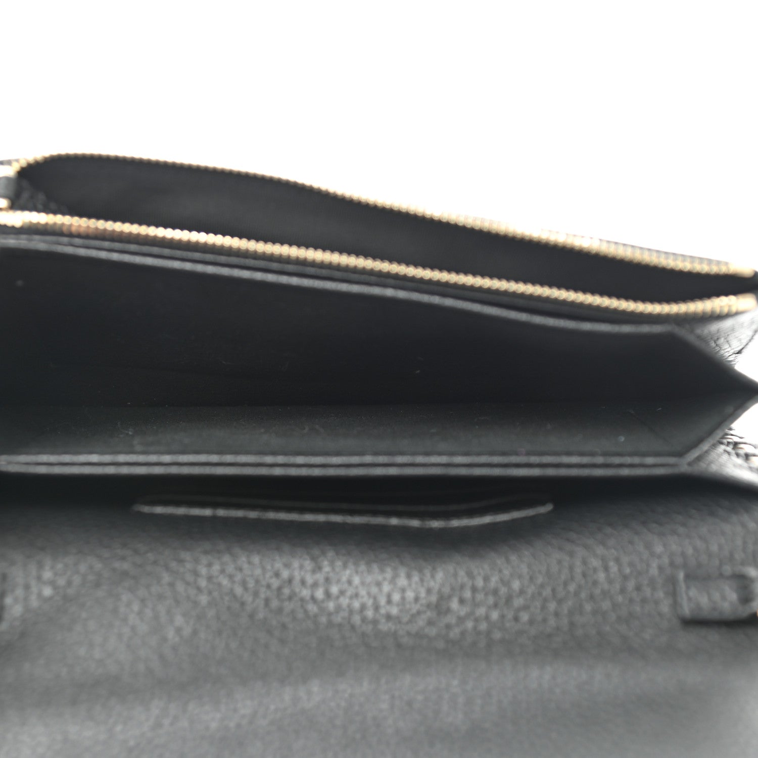 Valentino Garavani Pebbled Calfskin Rockstud Flap Wallet On Chain Black 4 of 5
