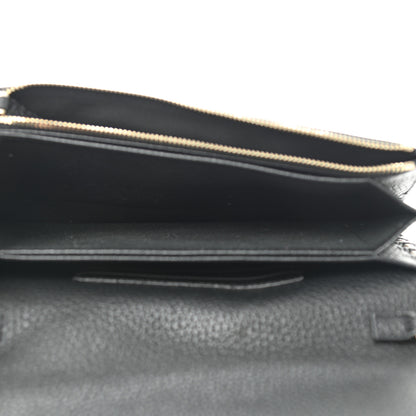 Valentino Garavani Pebbled Calfskin Rockstud Flap Wallet On Chain Black 4 of 5