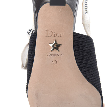 Christian Dior Technical Canvas Ribbon J Adior Slingback 65mm Pumps 40 Black 7 of 11