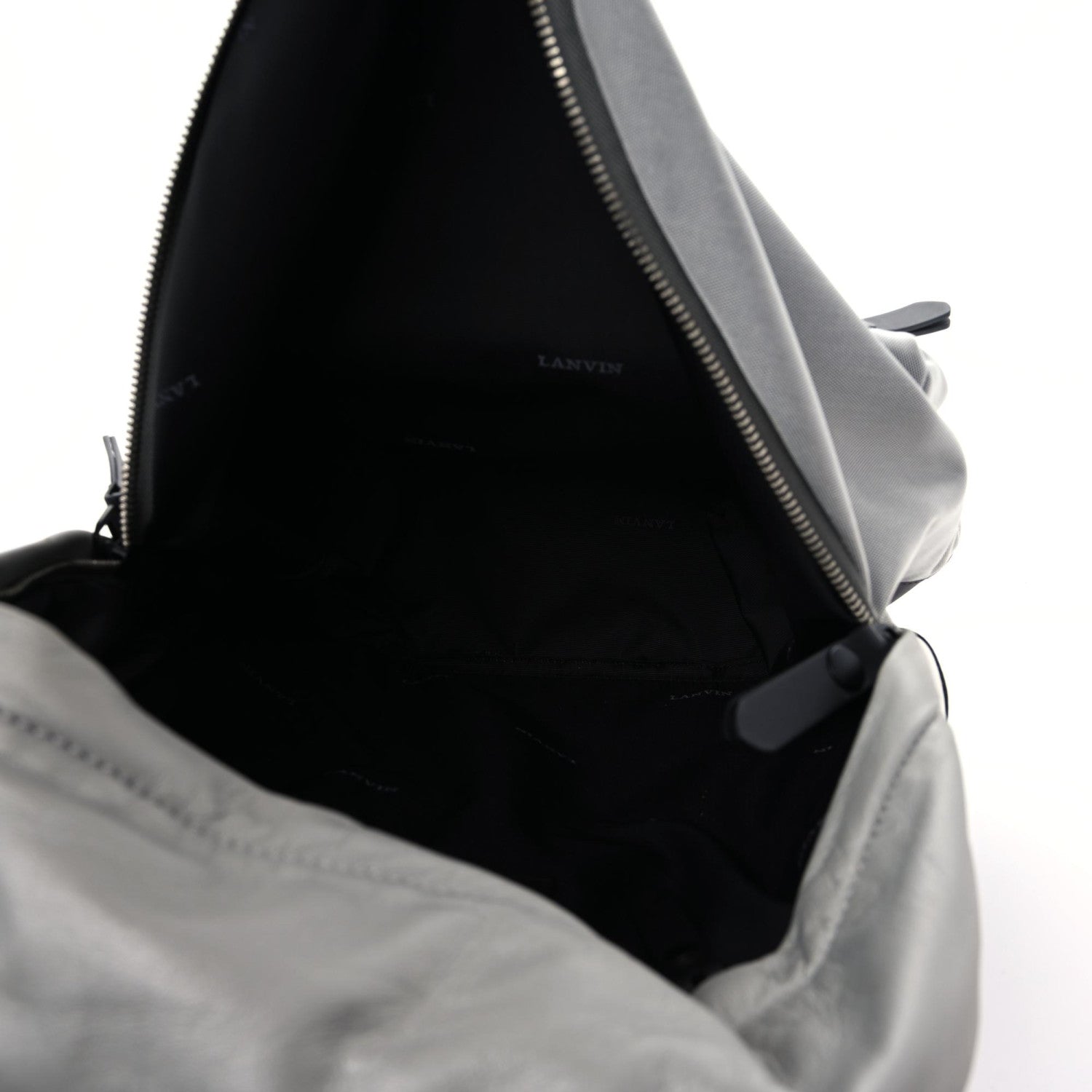 Lanvin Technical Canvas Nappa Nylon Backpack Grey Black 5 of 8