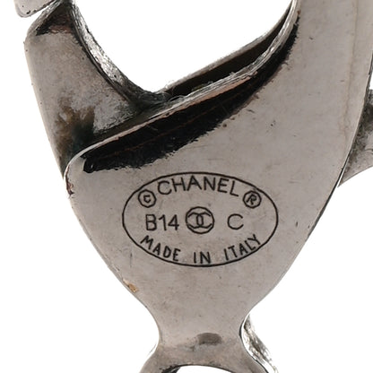 Chanel Graduated Pearl Crystal CC Long Necklace Silver 6 of 9