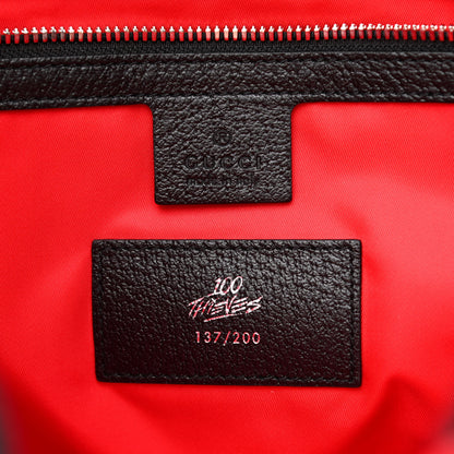 Gucci X 100 THIEVES Econyl Nylon Monogram Off The Grid Utility Pocket Backpack Red Black 5 of 9
