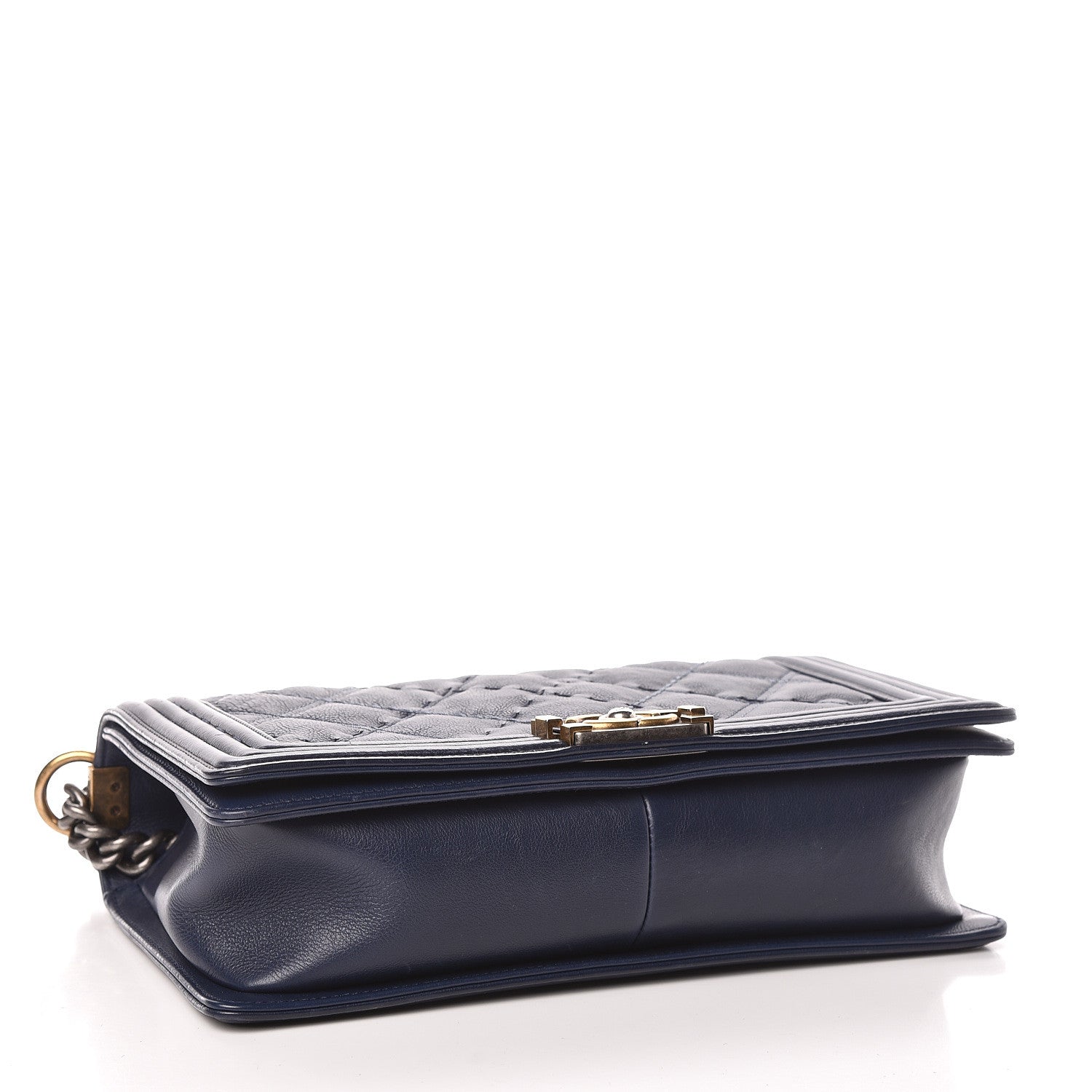 Chanel Calfskin Stitched New Medium Boy Flap Navy 4 of 13