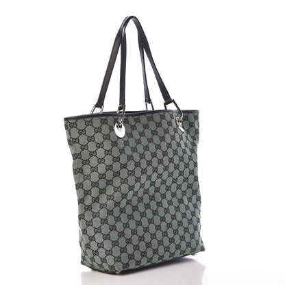 Gucci Monogram Large Eclipse Tote Green Black 3 of 16