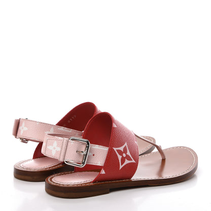 Louis Vuitton Monogram Giant Sandals 38 Rouge 4 of 10