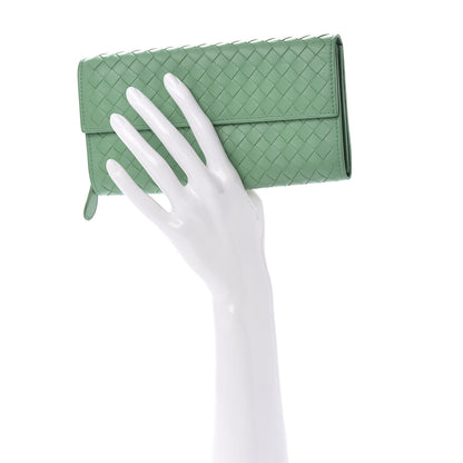 Bottega Veneta Nappa Intrecciato Continental Flap Wallet Mint Green 2 of 9