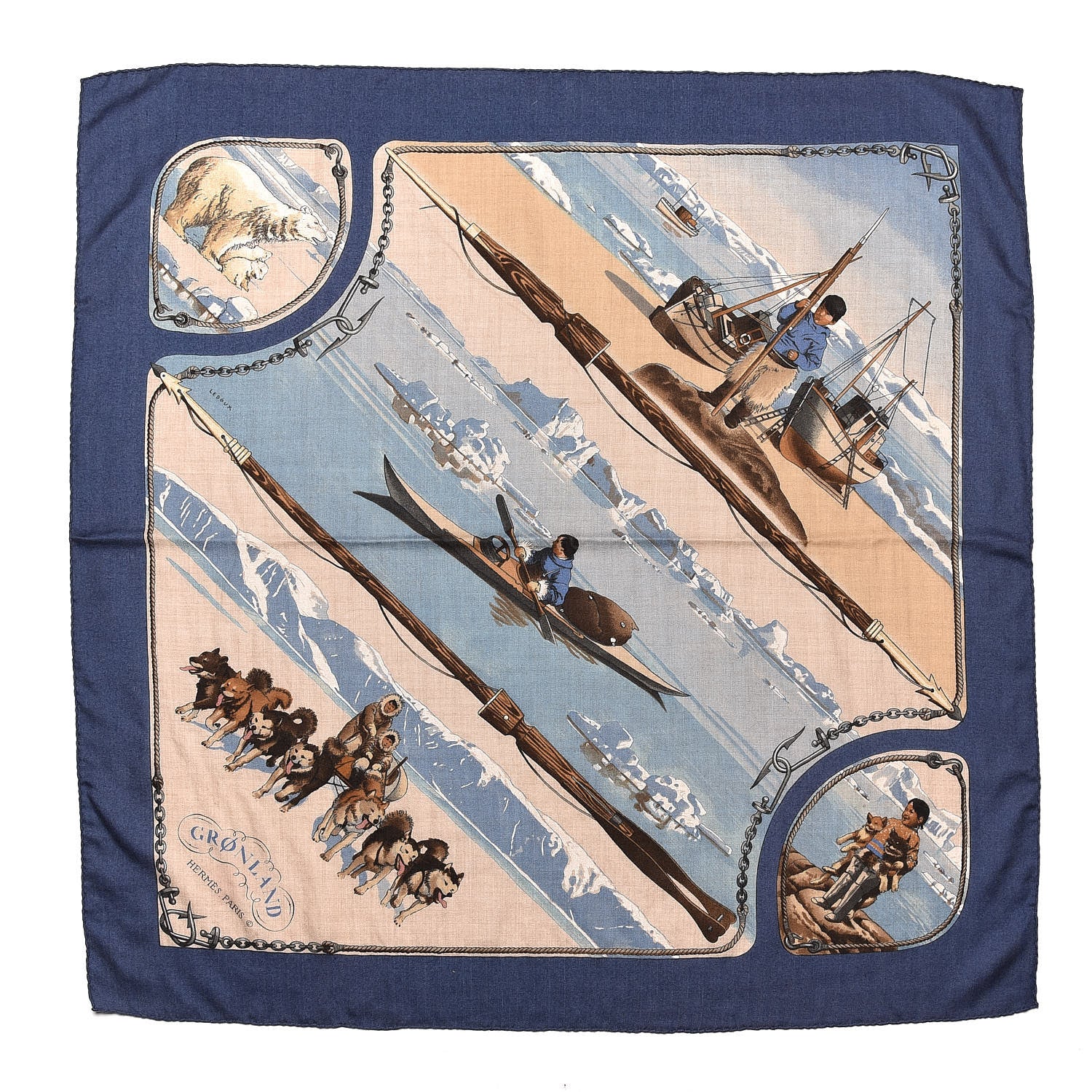 Hermes Cashmere Silk Gronland Scarf 90 1 of 5