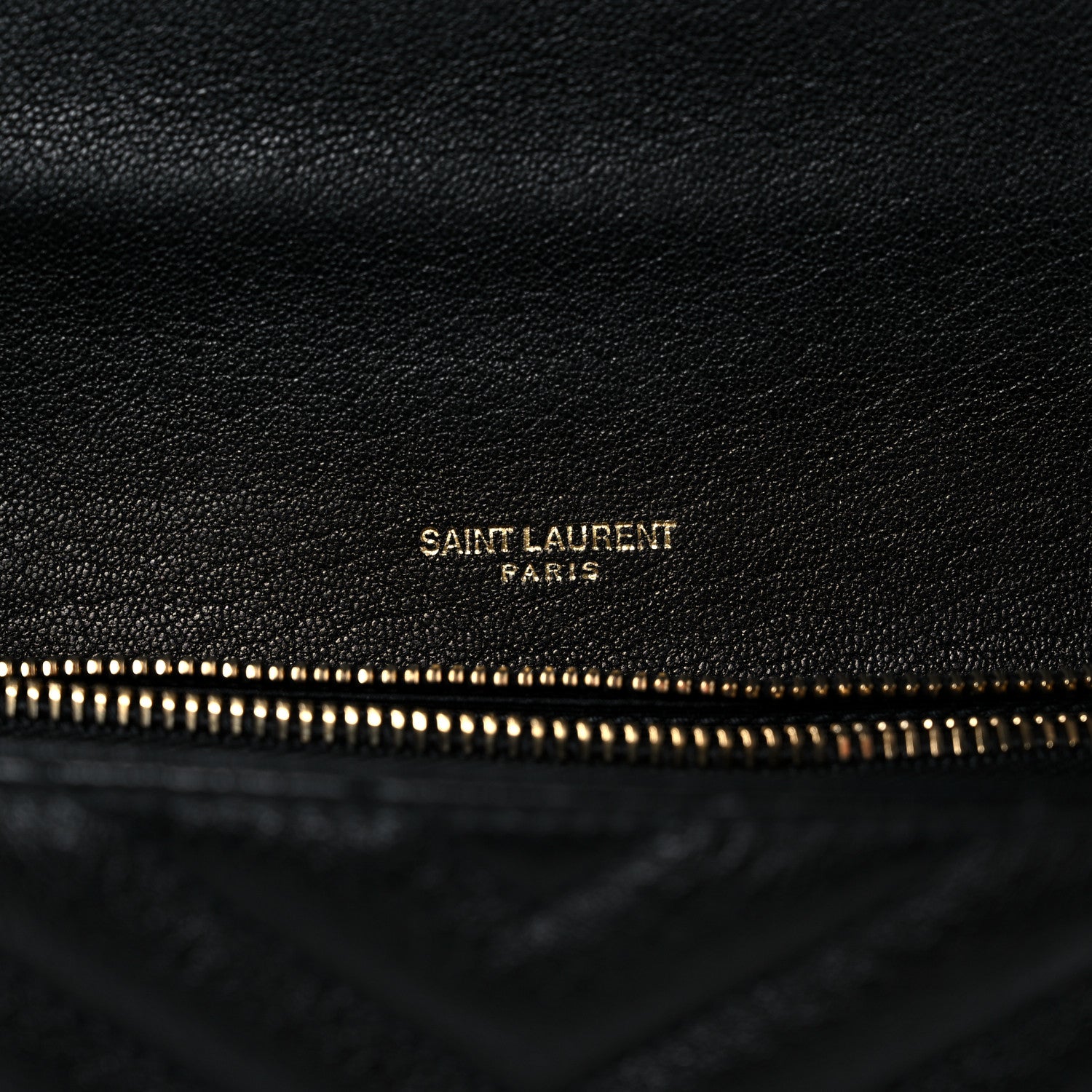 Saint Laurent Sheepskin Matelasse Chevron Monogram Medium College Bag Black 6 of 11