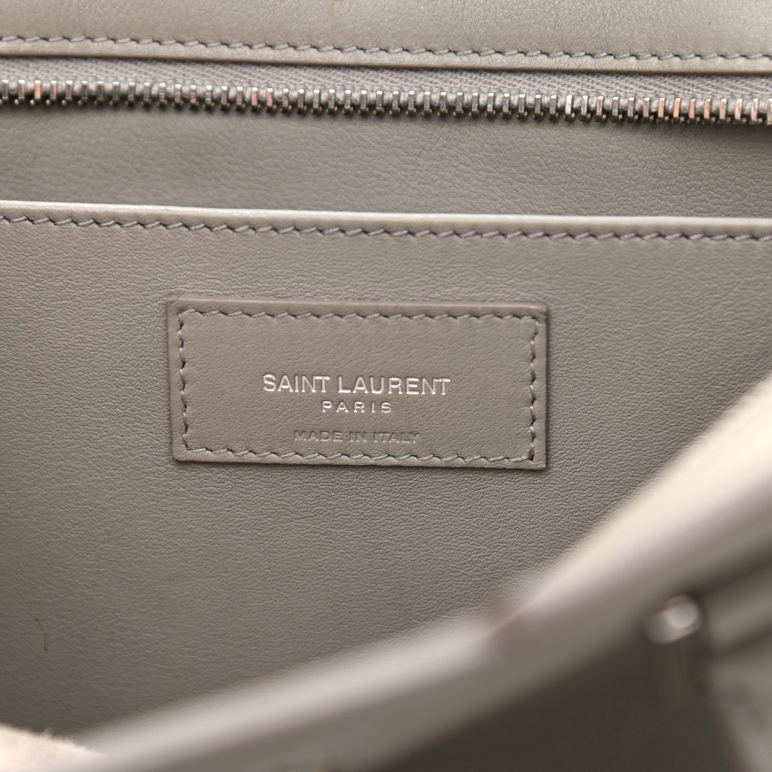 Saint Laurent Calfskin Monogram Baby Cabas Fog 6 of 10