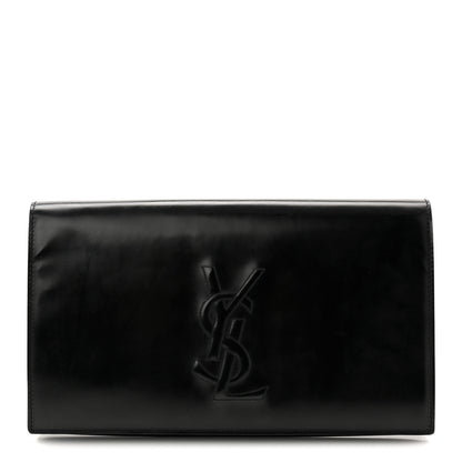 Saint Laurent Patent Calfskin Monogram Large Belle De Jour Clutch Black 1 of 7