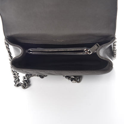 Saint Laurent Sheepskin Matelasse Chevron Monogram Medium College Bag Asphalt 5 of 10