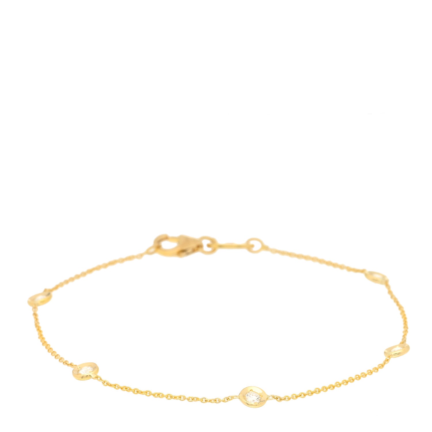 Roberto Coin 18K Yellow Gold Diamond By the Inch Five Station Bracelet 1 of 5
