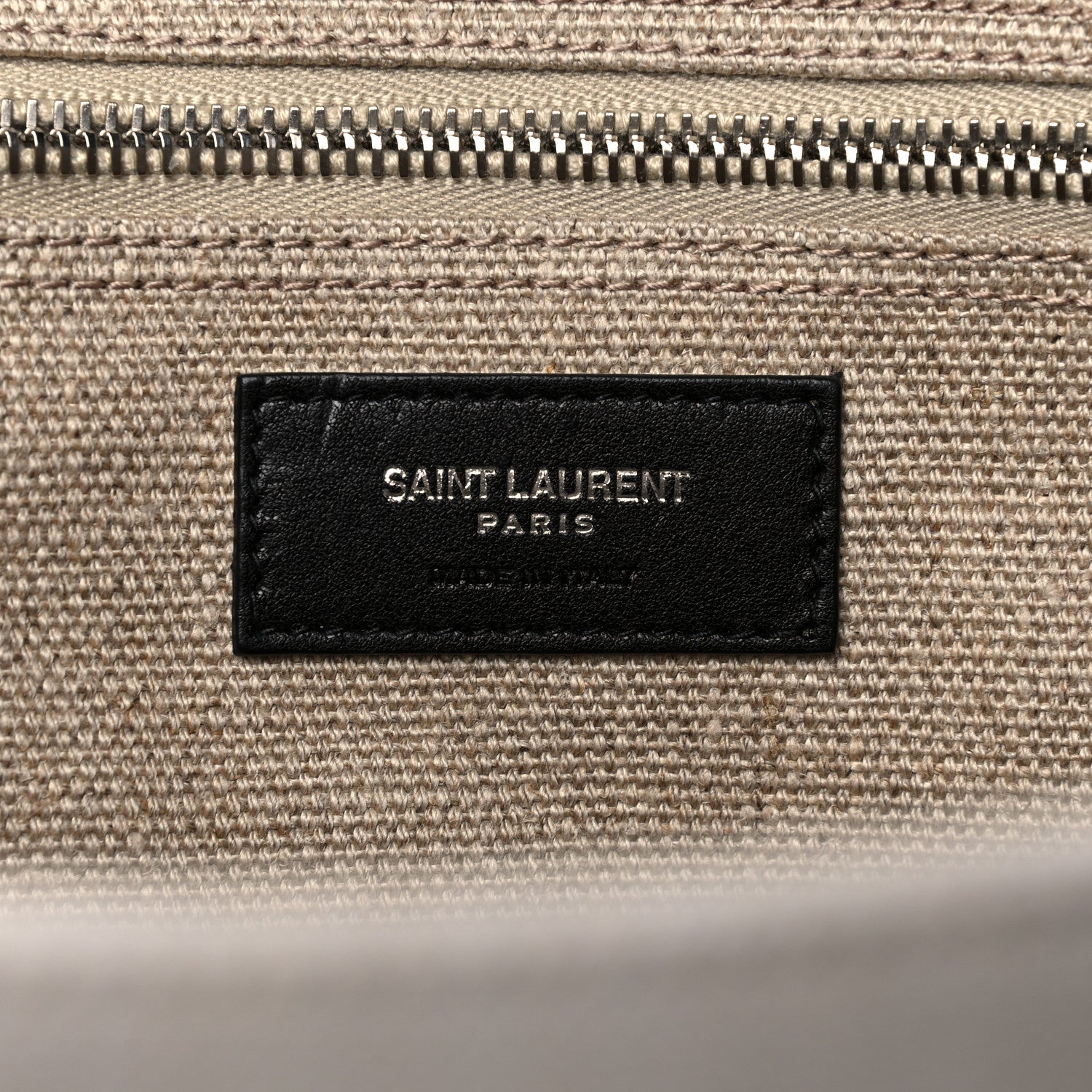 Saint Laurent Linen Calfskin Rive Gauche Tote Optic White 6 of 13