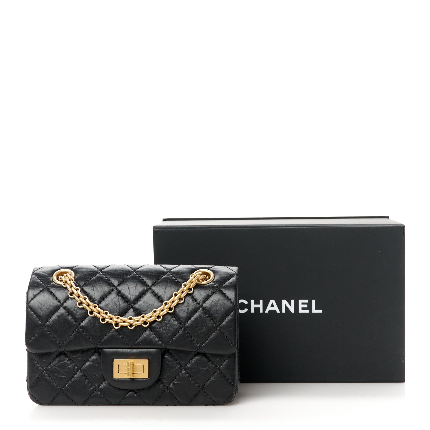 Chanel Aged Calfskin Quilted 2.55 Reissue Mini Flap Black 11 of 11