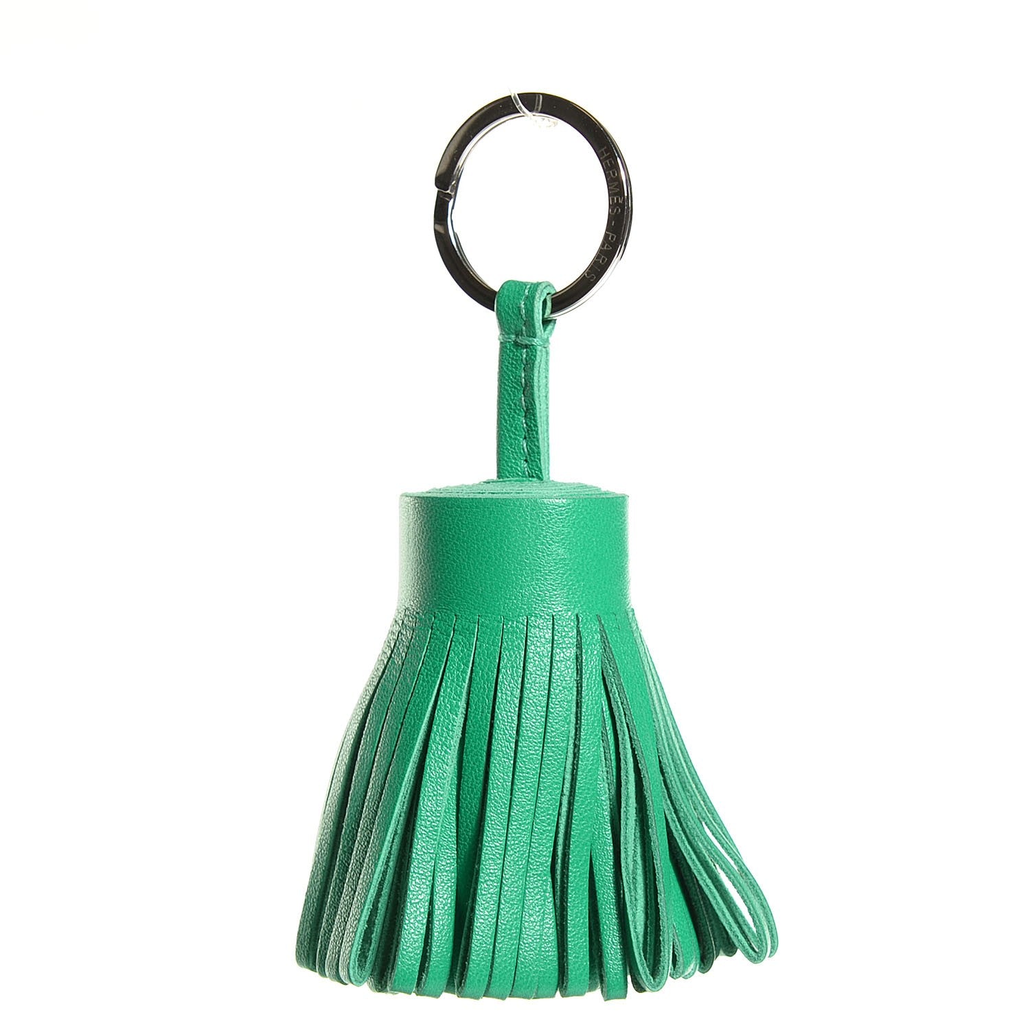 Hermes Lambskin Carmen Tassel Key Holder Menthe 1 of 19