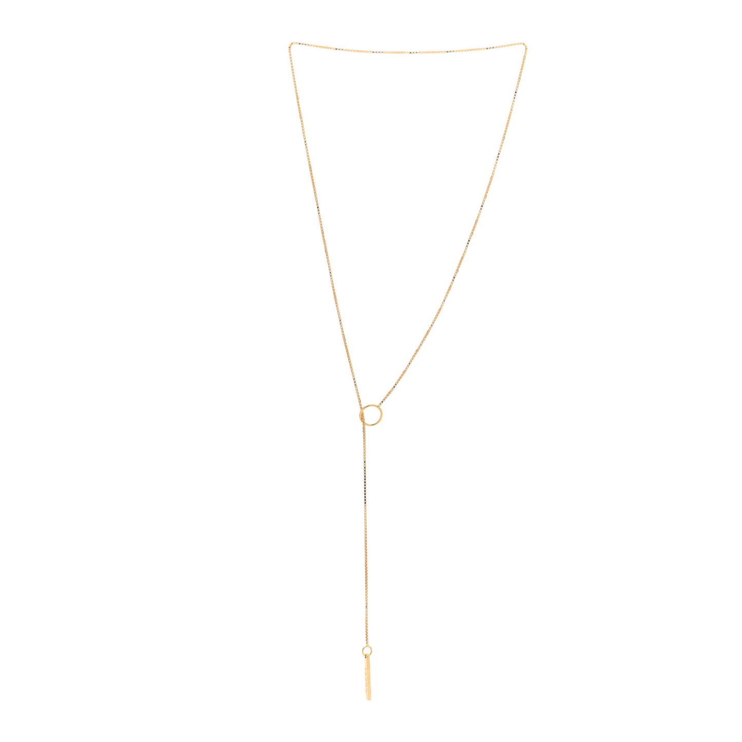 18K Yellow Gold 20mm Lariat Necklace
