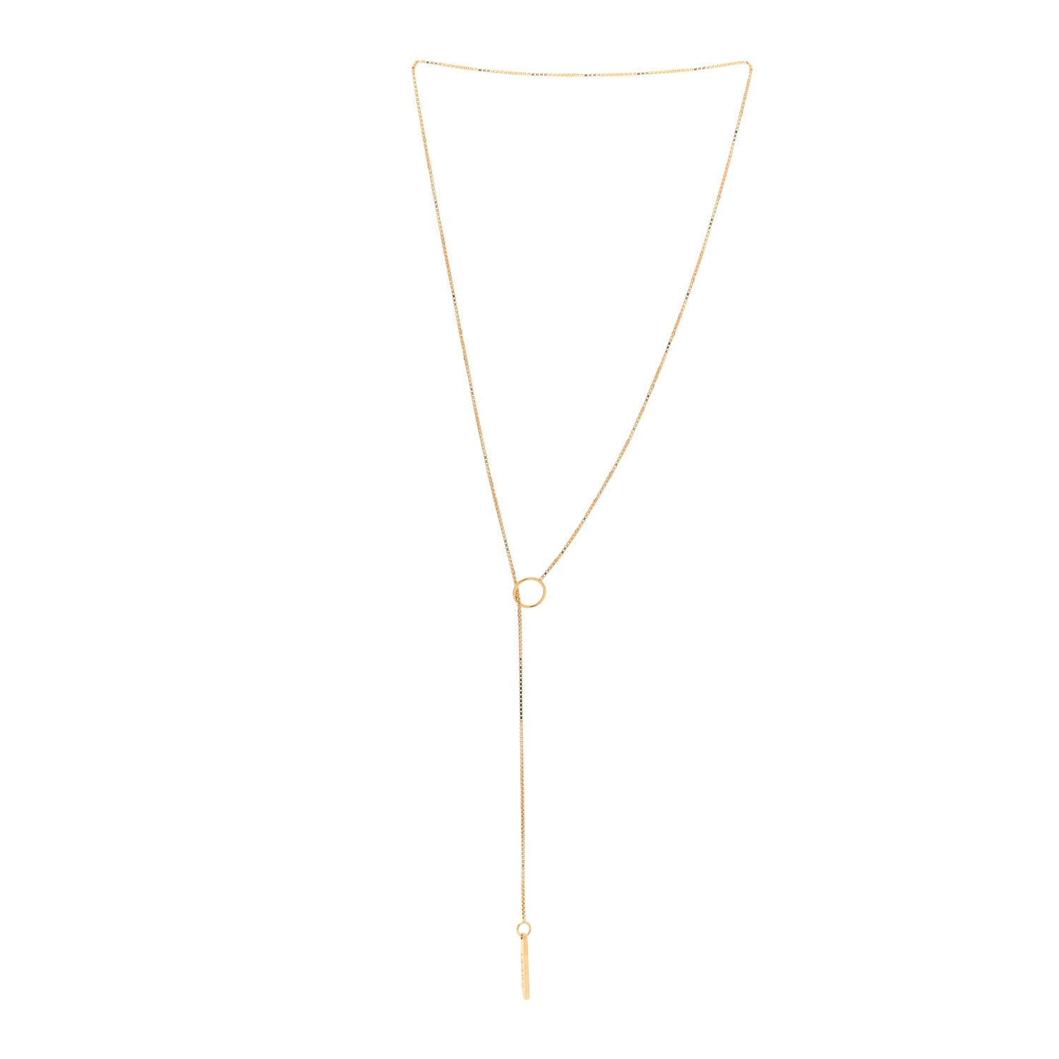 Gucci 18K Yellow Gold 20mm Lariat Necklace 3 of 5