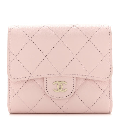 Chanel Caviar Quilted Compact Flap Wallet Light Pink 1 of 11