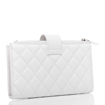 Chanel Caviar Quilted Long Zipped Wallet White 3 of 10