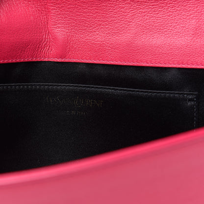Saint Laurent Calfskin Monogram Large Belle De Jour Clutch Lipstick Fuchsia 6 of 11
