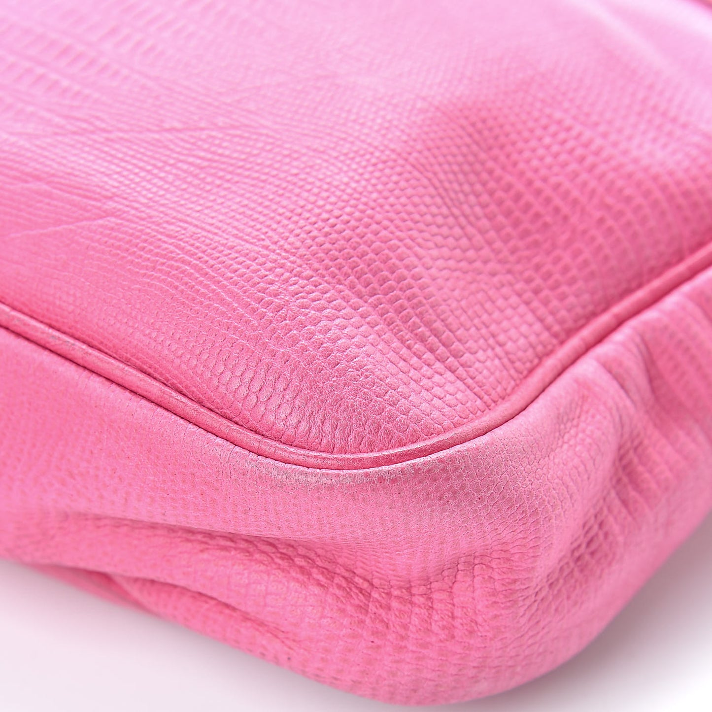 Agneau Lizard Embossed Classic Hardware Hip Hip Pink