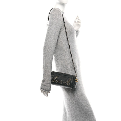 Chanel Calfskin Chain 20s Signature Bowling Bag Black 2 of 10