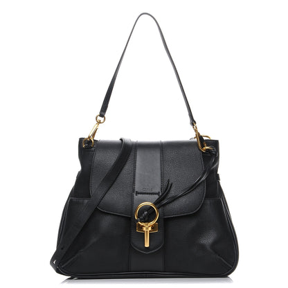 Chloe Grained Lambskin Calfskin Medium Lexa Shoulder Bag Black 1 of 8