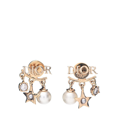 Christian Dior Pearl Crystal Dio(r)evolution Earrings Aged Gold 1 of 3