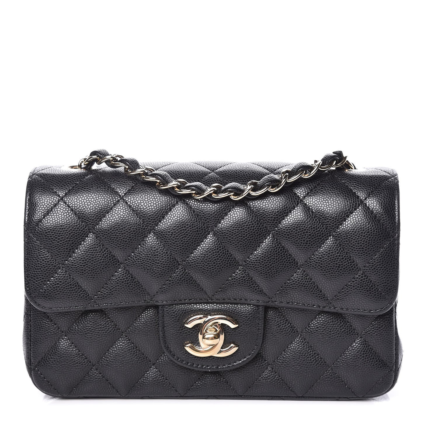 Caviar Quilted Mini Rectangular Flap Black