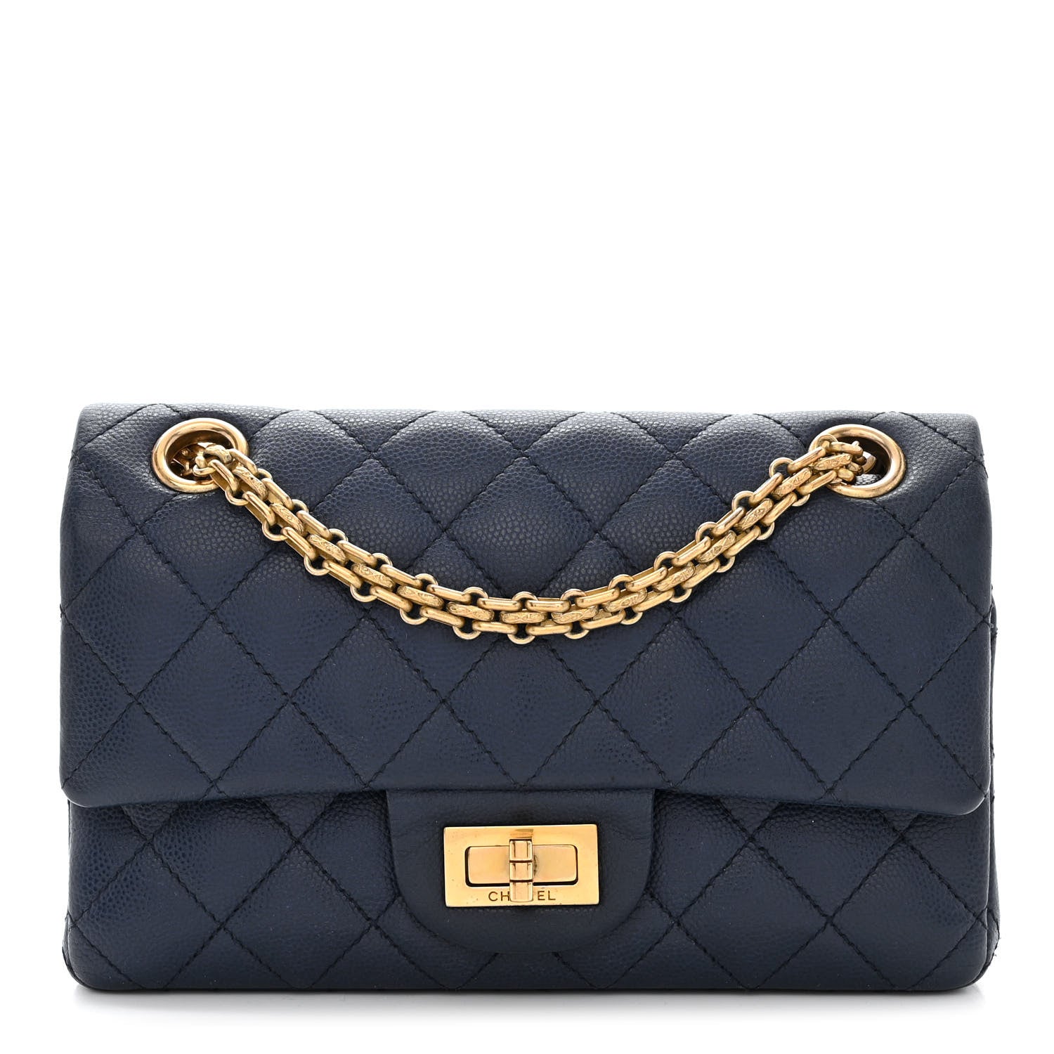 Chanel Caviar 2.55 Reissue 224 Flap Dark Blue 1 of 12