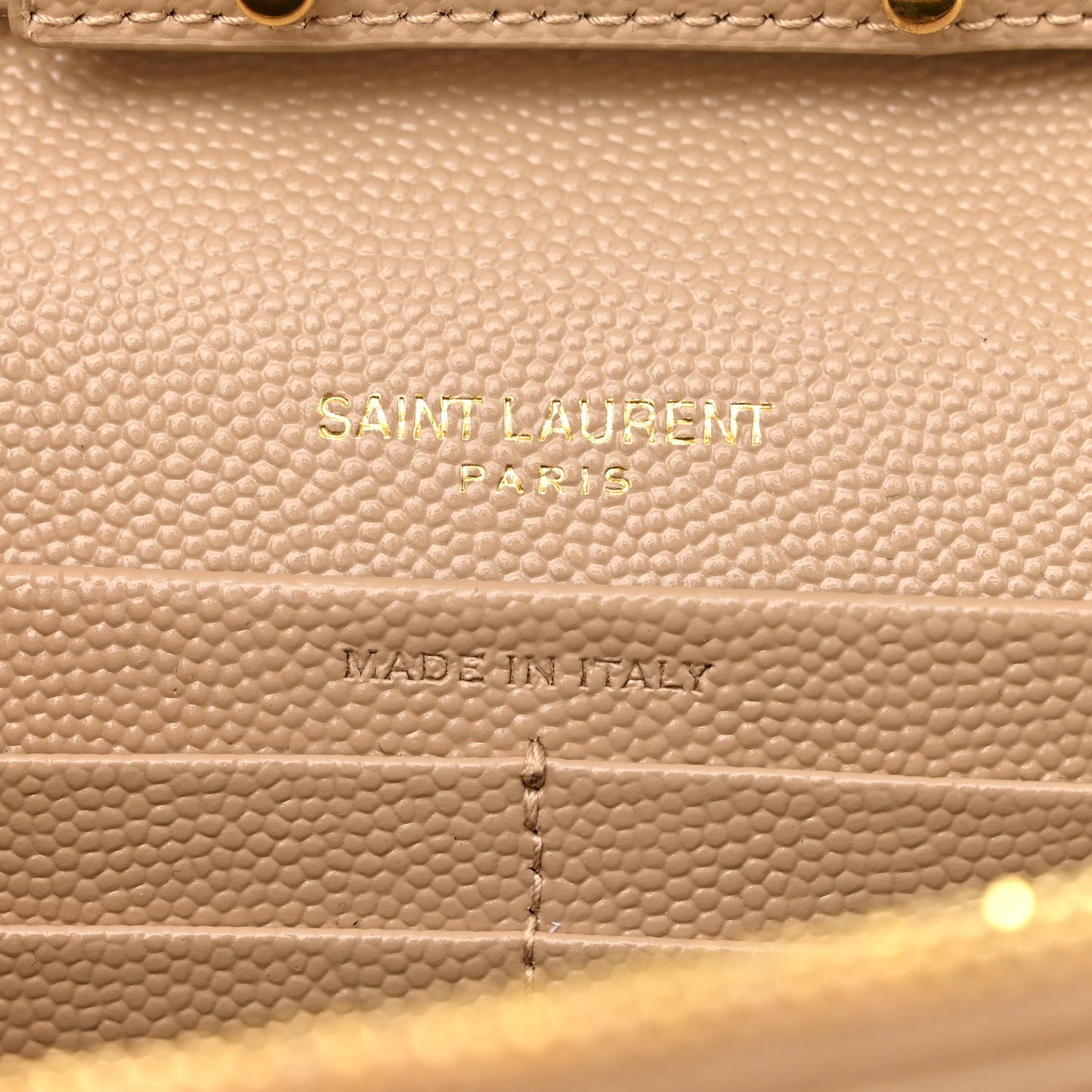 Grain De Poudre Matelasse Chevron Monogram Chain Wallet Dark Beige
