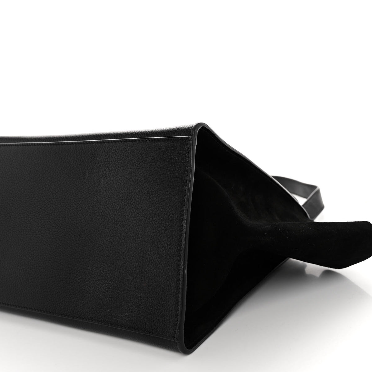 Celine Drummed Calfskin Suede Medium Trapeze Black 7 of 8