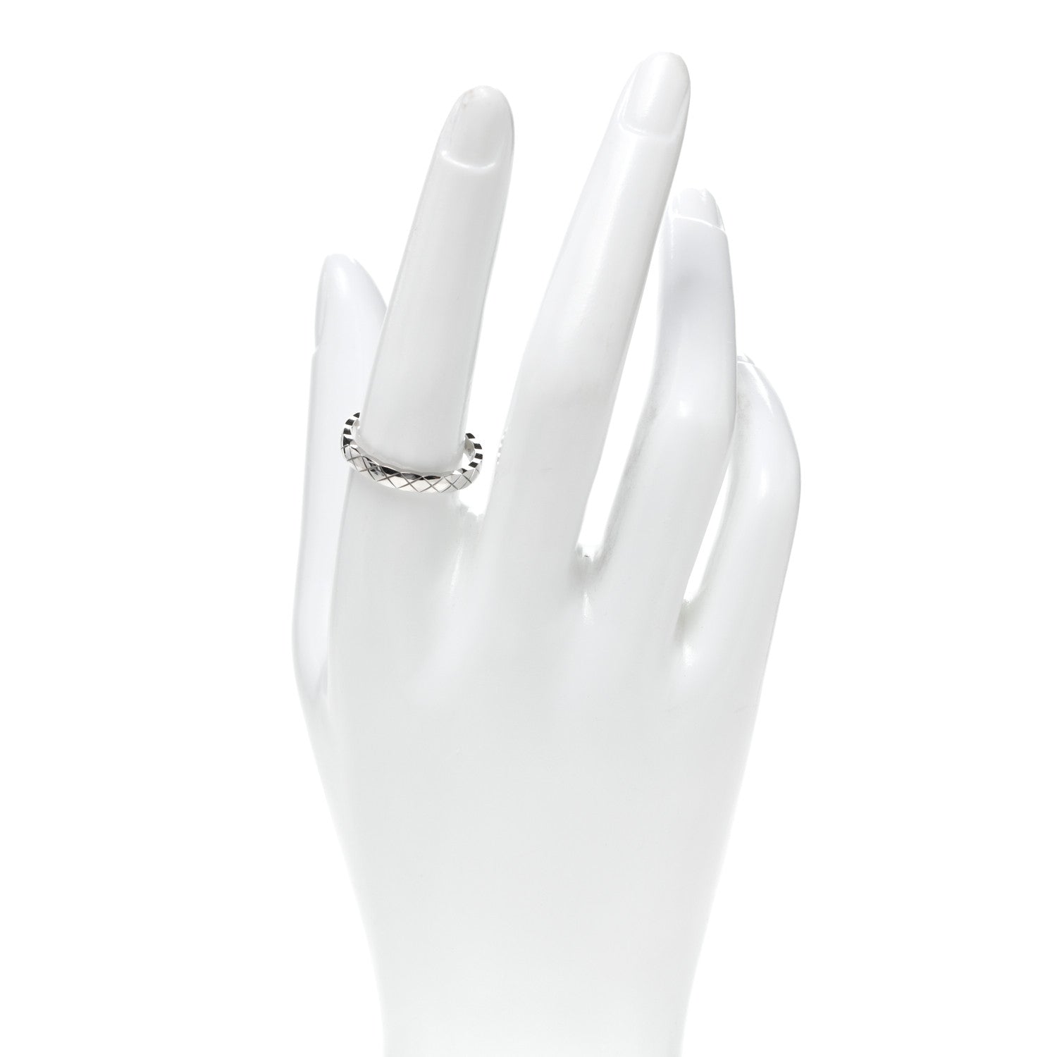Chanel 18K White Gold Mini Coco Crush Ring 59 8.75 2 of 5