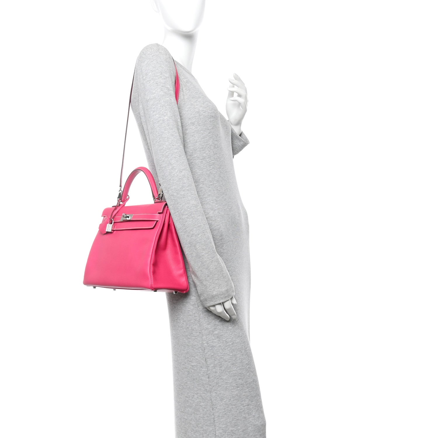 Hermes Epsom Candy Kelly Retourne 32 Rose Tyrien Rubis 2 of 11
