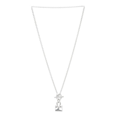 Hermes Sterling Silver Kelly Charm Pendant Necklace 3 of 5