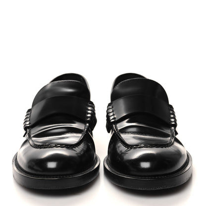 Chanel Shiny Calfskin Logo Loafers 38 Black 2 of 10