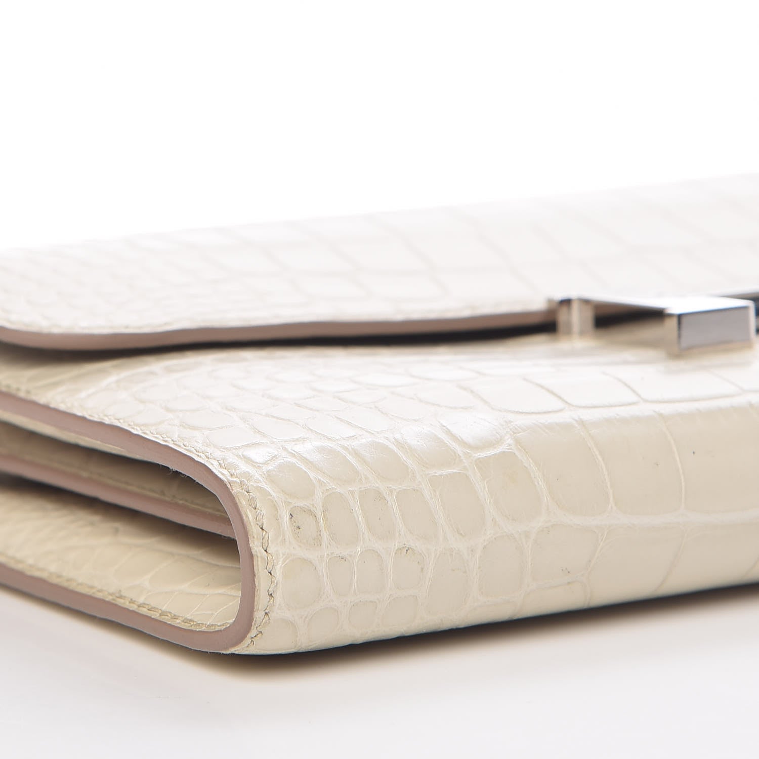 Hermes Matte Alligator Constance Wallet Beton 9 of 14