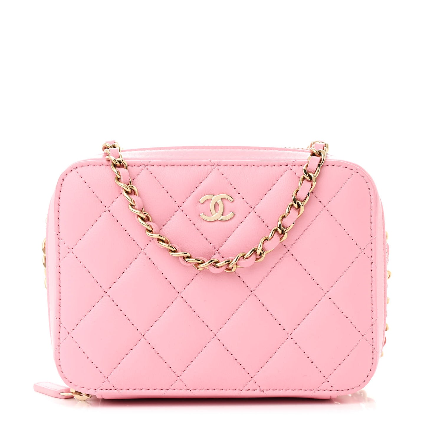 Lambskin Quilted Camera Bag Pink