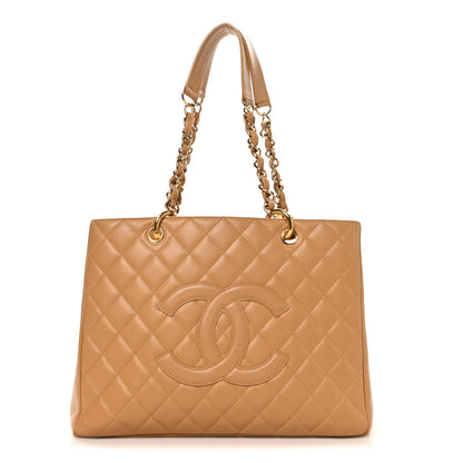 Chanel Caviar Quilted Grand Shopping Tote GST Beige 1 of 10