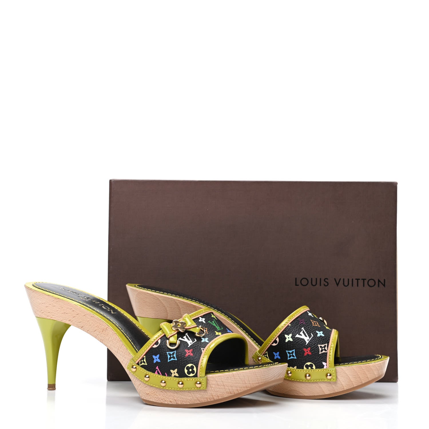 Louis Vuitton Monogram Multicolor Slides 41 Black 9 of 9