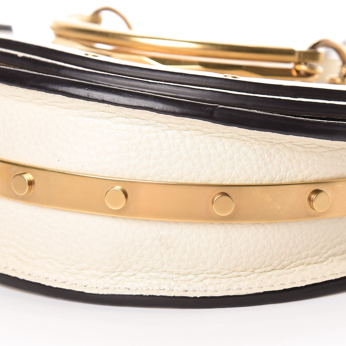 Calfskin Small Nile Bracelet Minaudiere Bag Off White