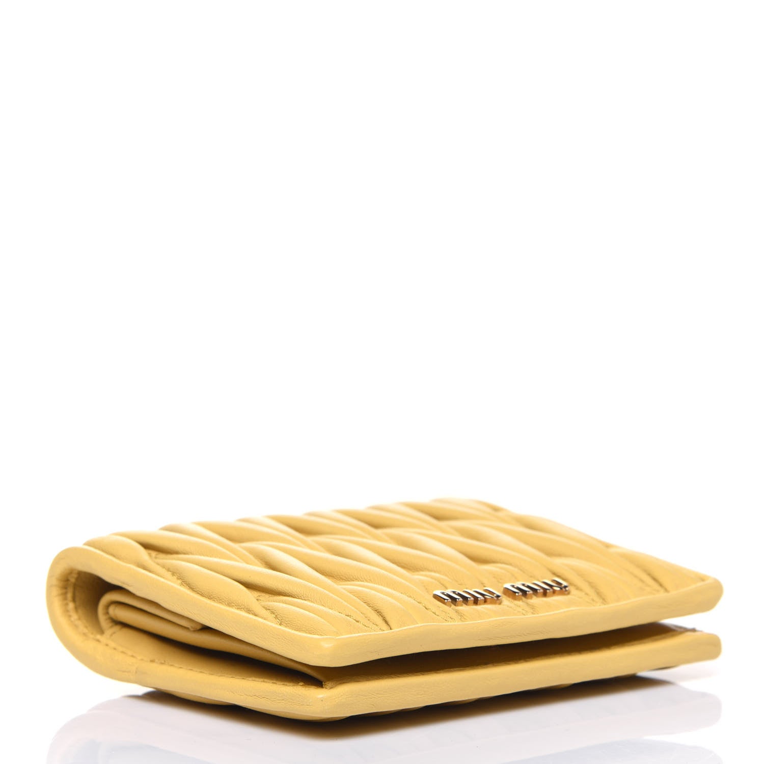 Miu Miu Nappa Matelasse Small Flap Wallet Ginestra 4 of 13