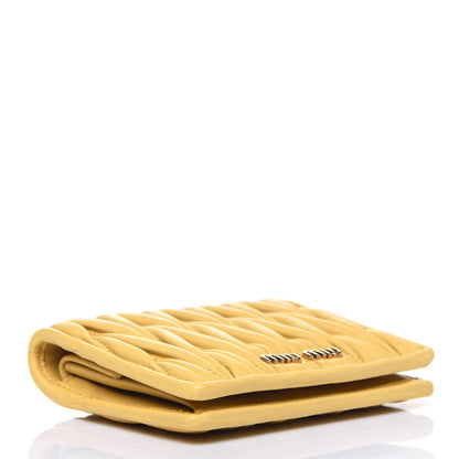 Miu Miu Nappa Matelasse Small Flap Wallet Ginestra 4 of 13