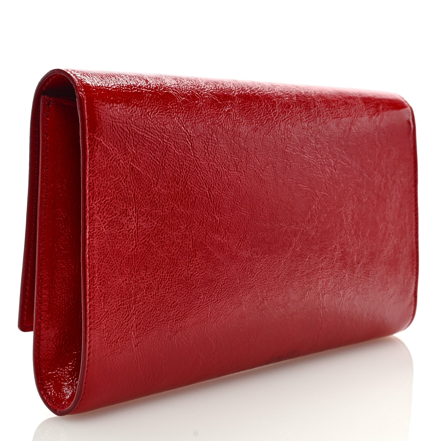 Textured Patent Monogram Large Belle De Jour Clutch Red
